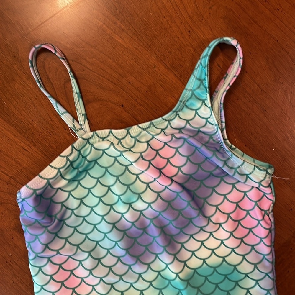 SO Little Mermaid One Piece Swimsuit - girls size 10 including free Mermaid Tail - Picture 5 of 16